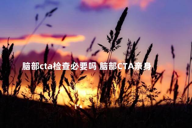 脑部cta检查必要吗 脑部CTA亲身经历